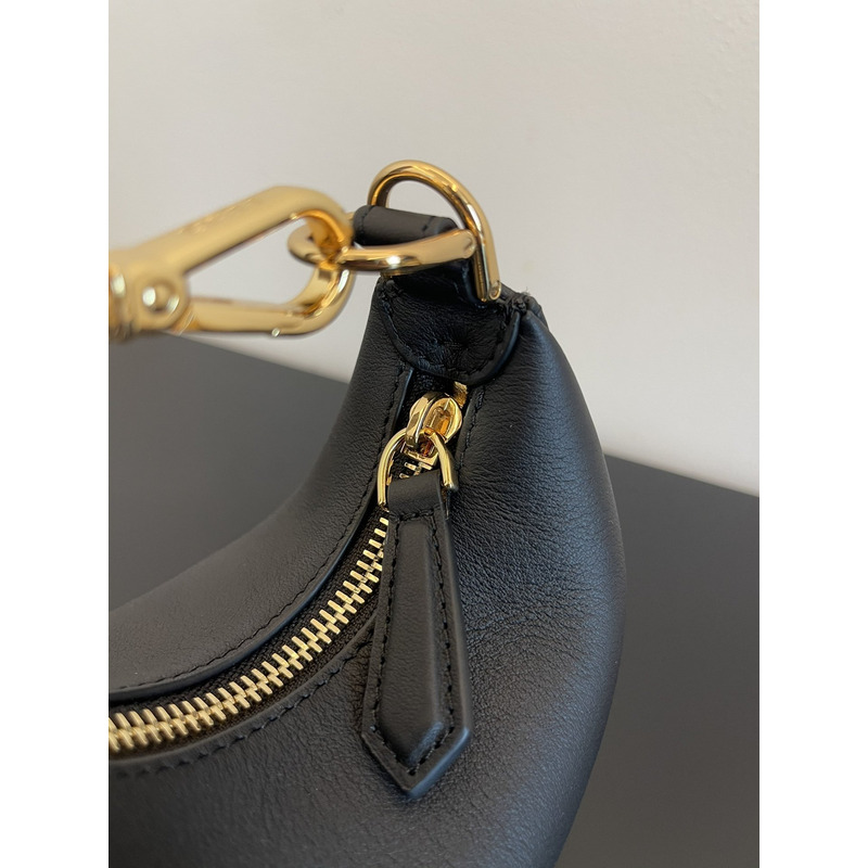 F**di graphy middle laminated leather bag black