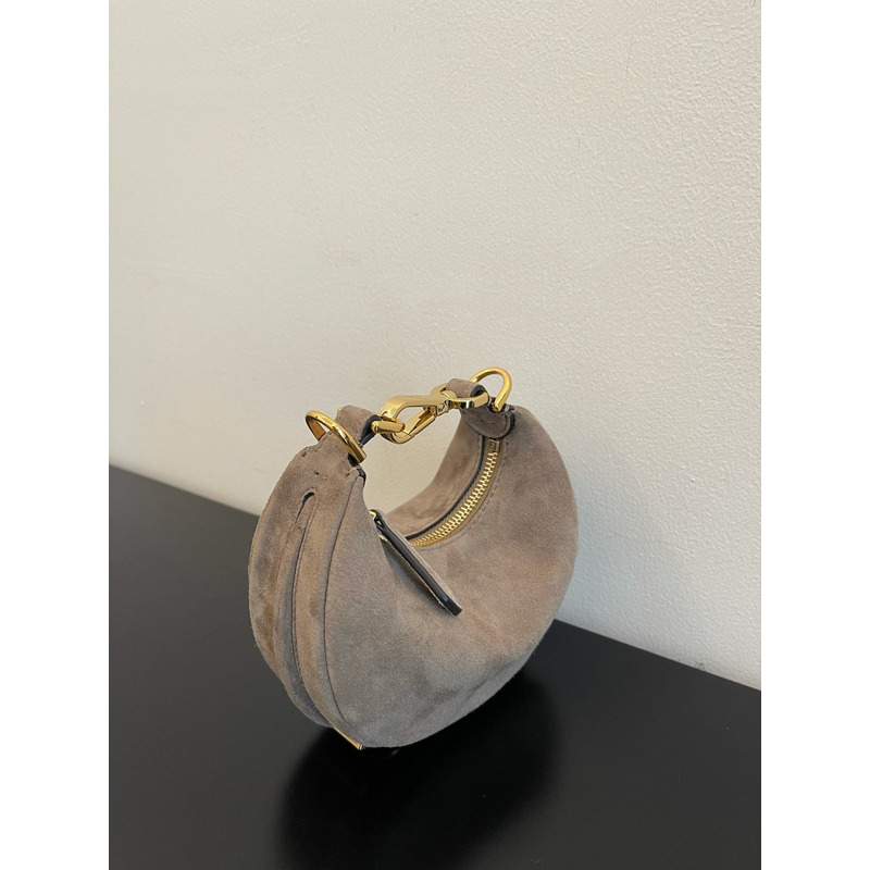 F**di graphy small suede bag brown