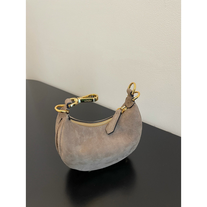 F**di graphy small suede bag brown