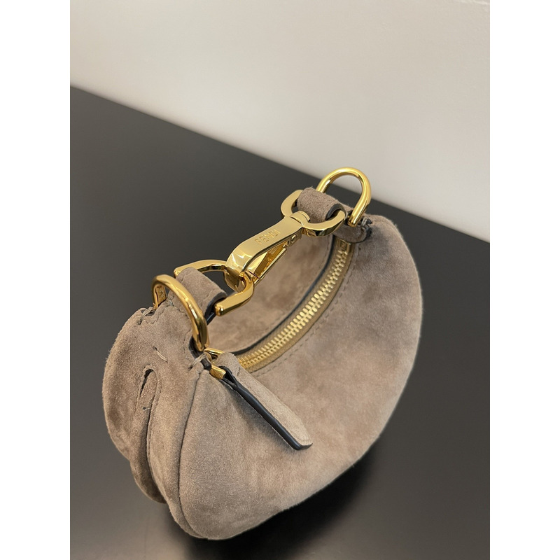 F**di graphy small suede bag brown