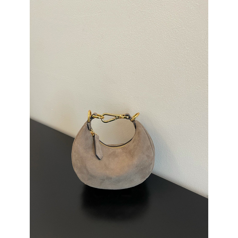 F**di graphy small suede bag brown