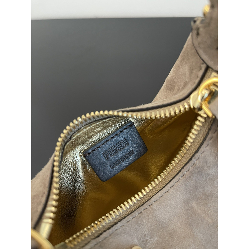 F**di graphy small suede bag brown
