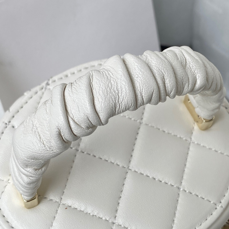 Ch*el white small bucket 13.5cm-13.5cm-11.5cm