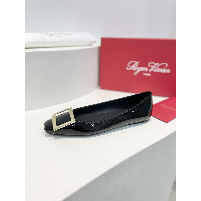 roger u1u1er trompette bellerine patent-leather ballet flats slide black