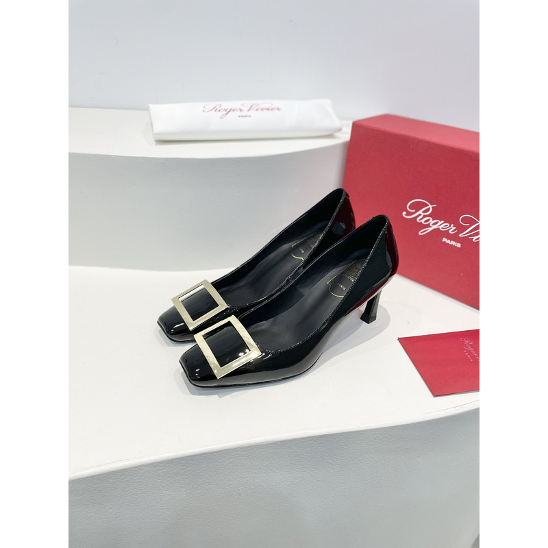 roger u1u1er trompette bellerine patent-leather ballet flats heel black