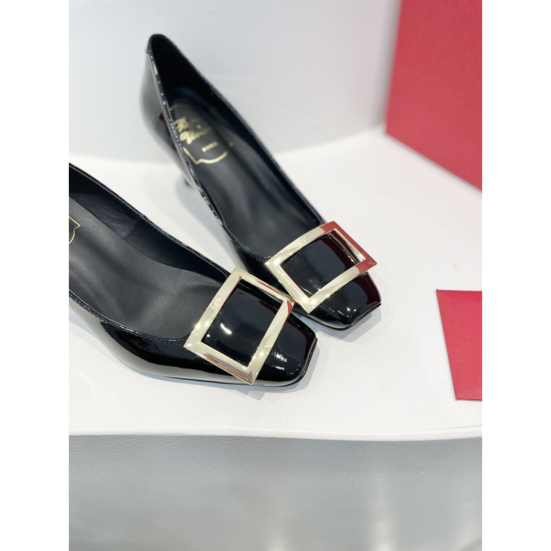 roger u1u1er trompette bellerine patent-leather ballet flats heel black