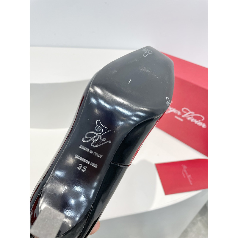 roger u1u1er trompette bellerine patent-leather ballet flats heel black