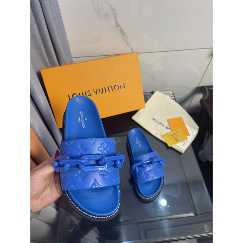 LV Sunset Flat Comfort Mule Sapphire Blue