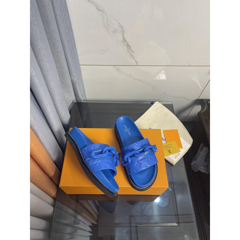 LV Sunset Flat Comfort Mule Sapphire Blue