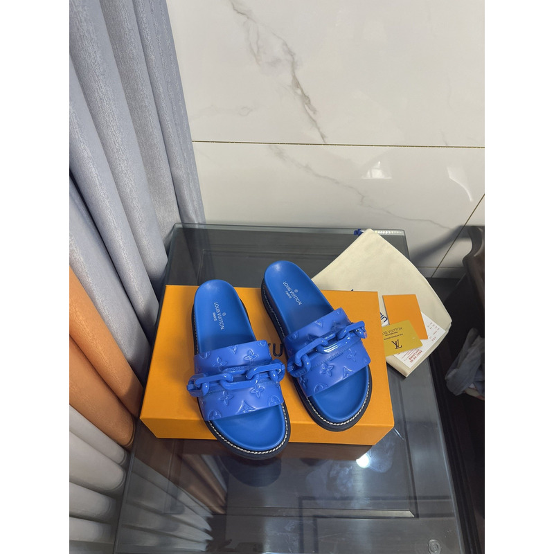 LV Sunset Flat Comfort Mule Sapphire Blue