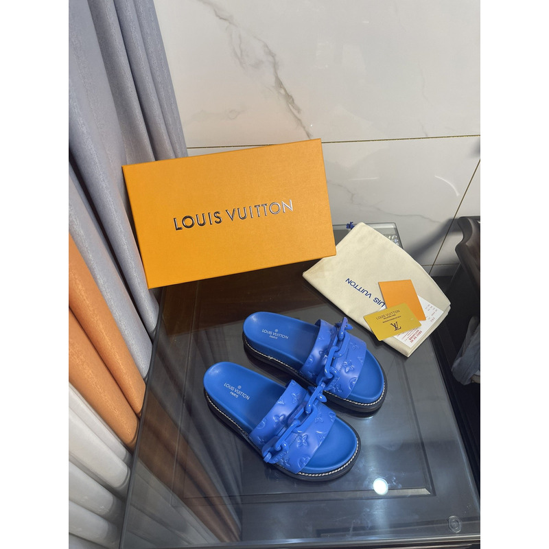 LV Sunset Flat Comfort Mule Sapphire Blue