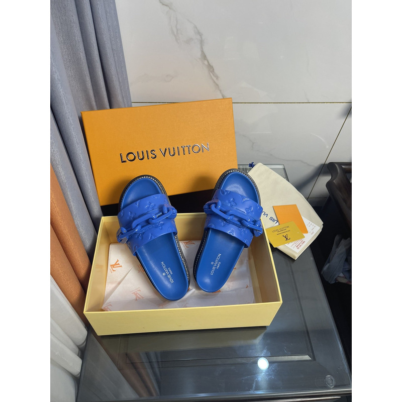 LV Sunset Flat Comfort Mule Sapphire Blue