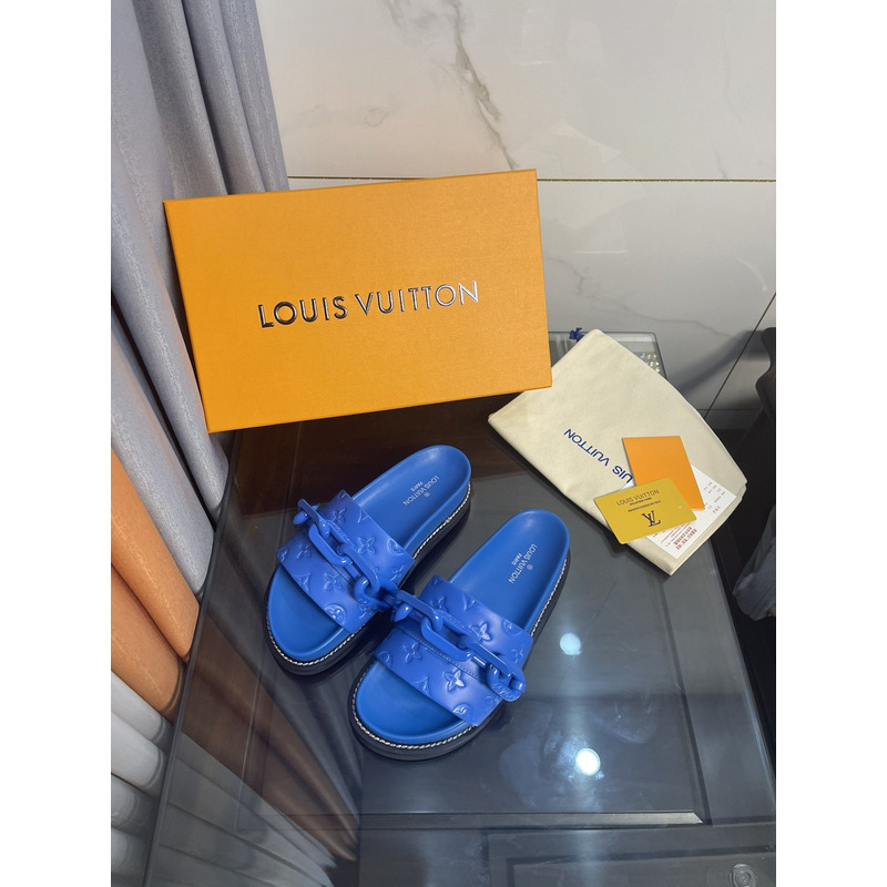 LV Sunset Flat Comfort Mule Sapphire Blue