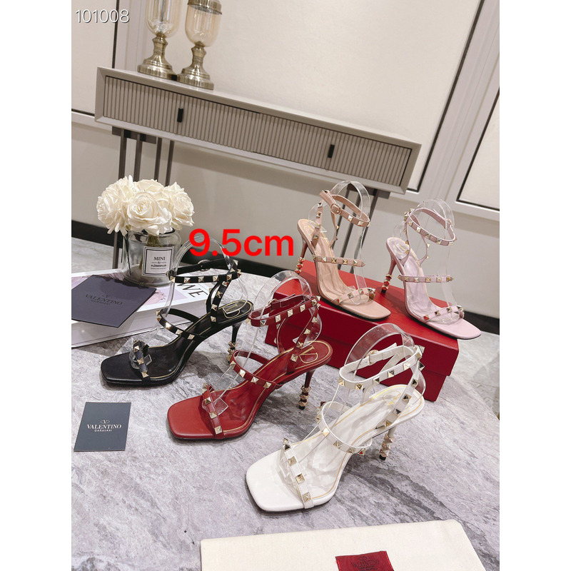 Valentino Square Toe Sandals with Rivets Pink