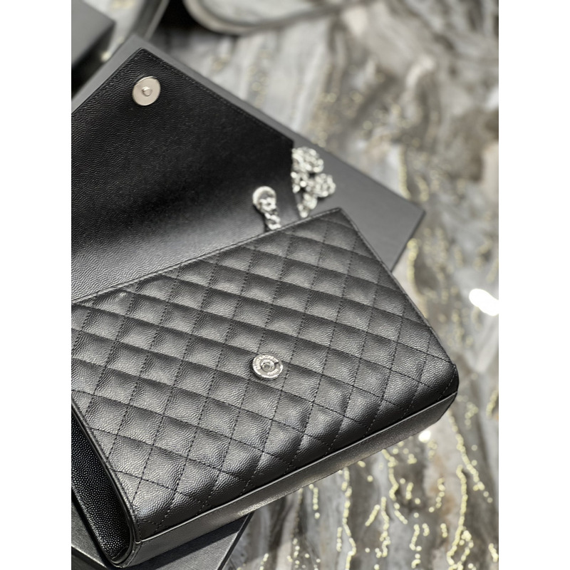 Saint Laurent  Leather Messenger Bag Black