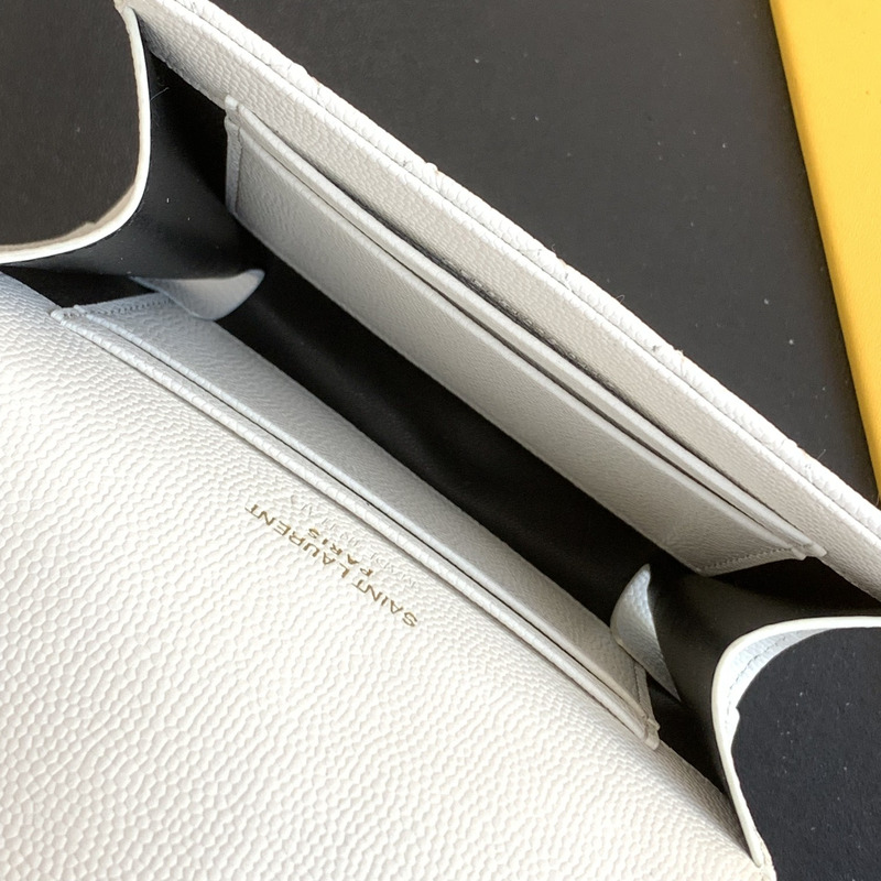 Saint Laurent Envelope Leather Wallet White