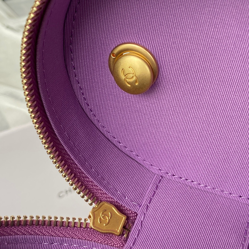 Ch*el small vanity case purple