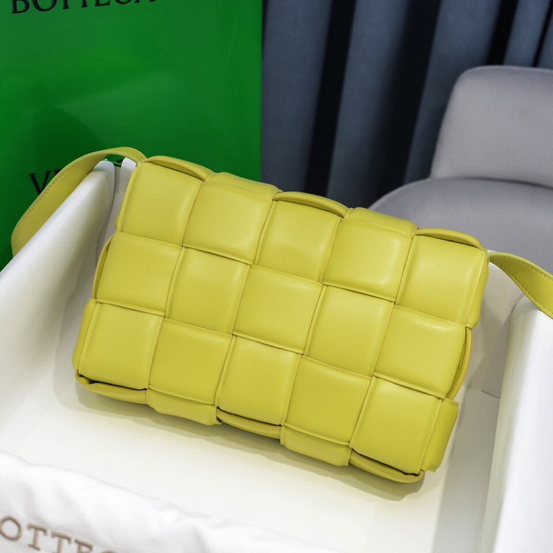 Bo*te*ga ve*ne*ta padded cassette leather shoulder bag yellow