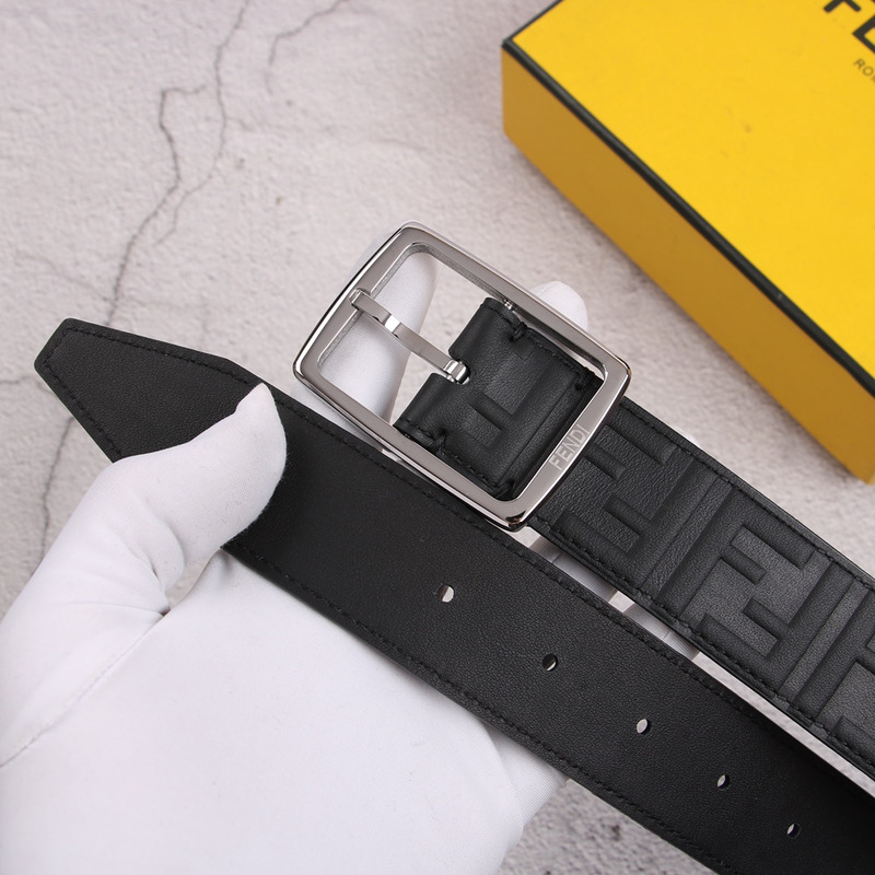 F**di silver logo belt