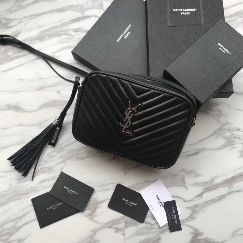 Saint Laurent Lou Camera Bag In Quilted Leather Black(Sliver LOGO)
