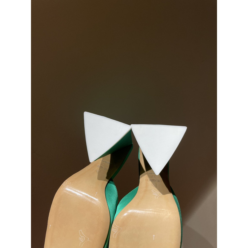 TheAttico Devon satin sandals Green