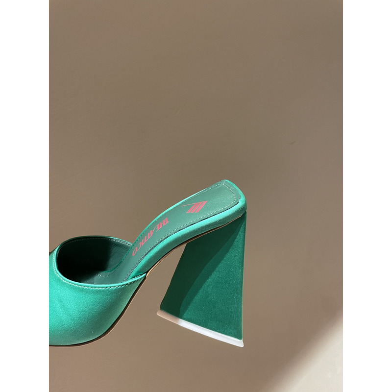 TheAttico Devon satin sandals Green