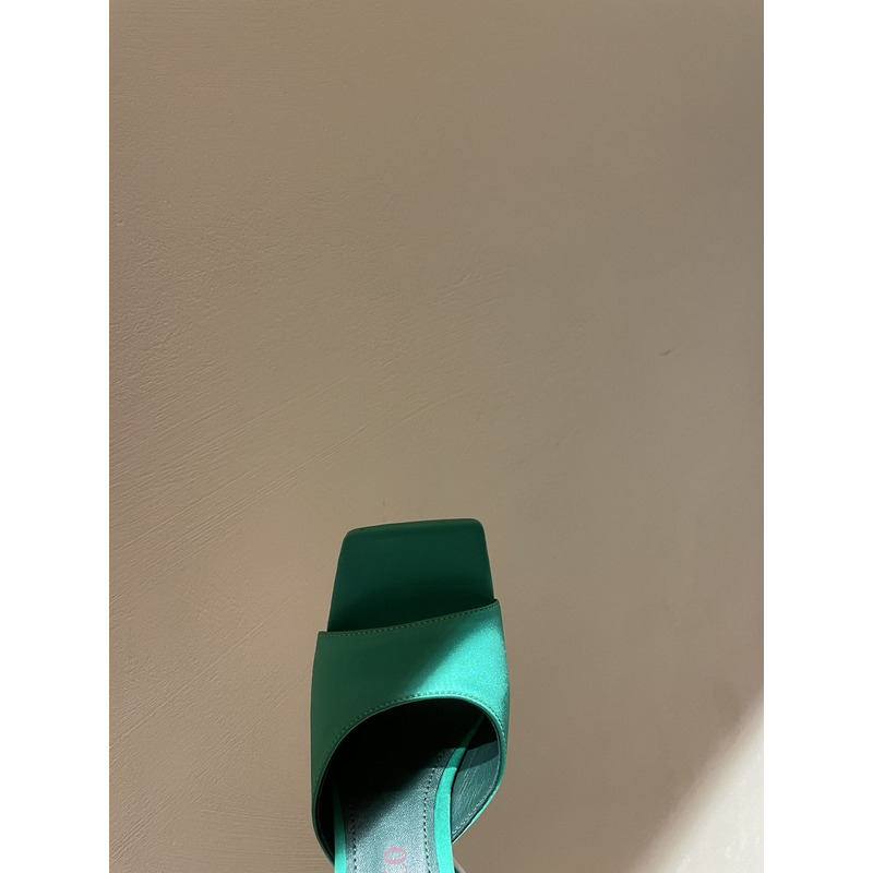 TheAttico Devon satin sandals Green