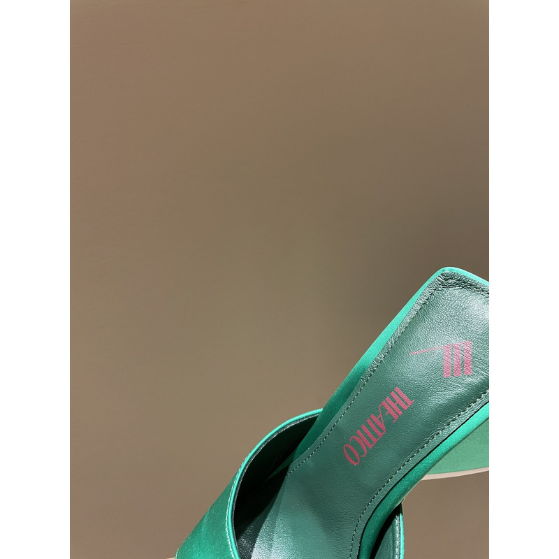 TheAttico Devon satin sandals Green
