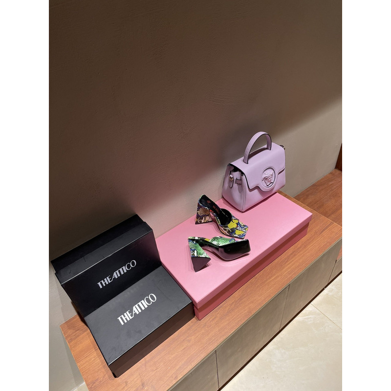 TheAttico Devon snake-print leather sandals