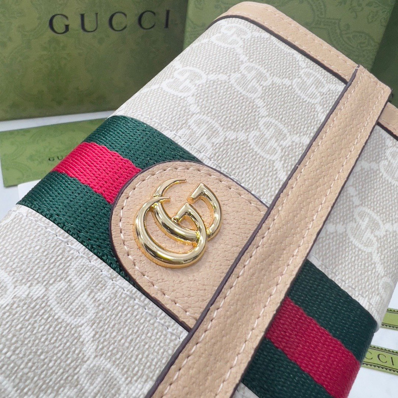 g*u*i ophidia gg continental wallet beige and white gg S*p*e canvas