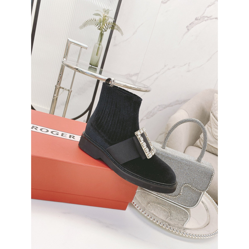 roger u1u1er viv ranger crystal-embellished patent-leather chelsea boots black