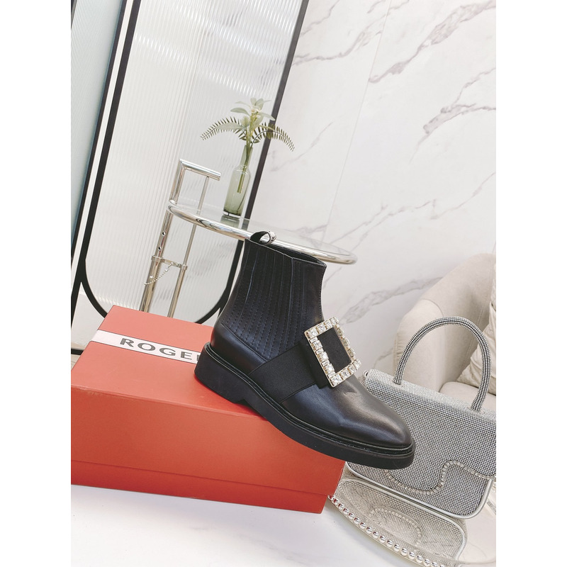 roger u1u1er viv ranger crystal-embellished patent-leather chelsea boots brown