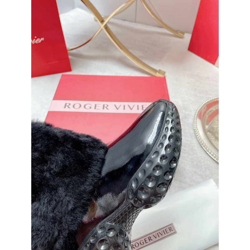 roger u1u1er run light fur ankle boots in black
