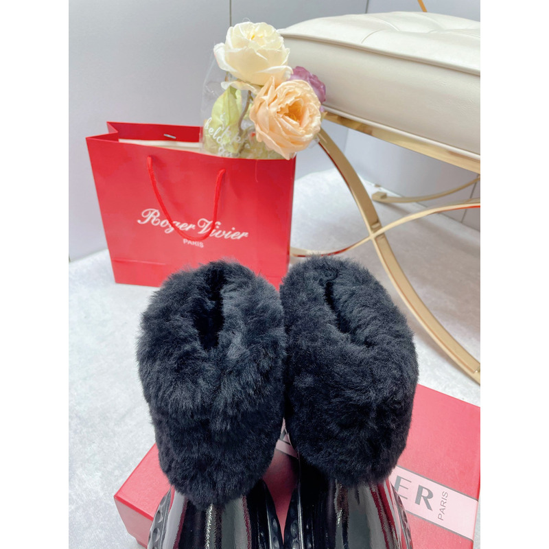 roger u1u1er run light fur ankle boots in black