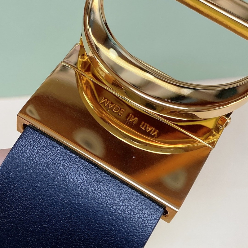ch**an louboutin & D*or 30 montaigne reversible belt blue and white