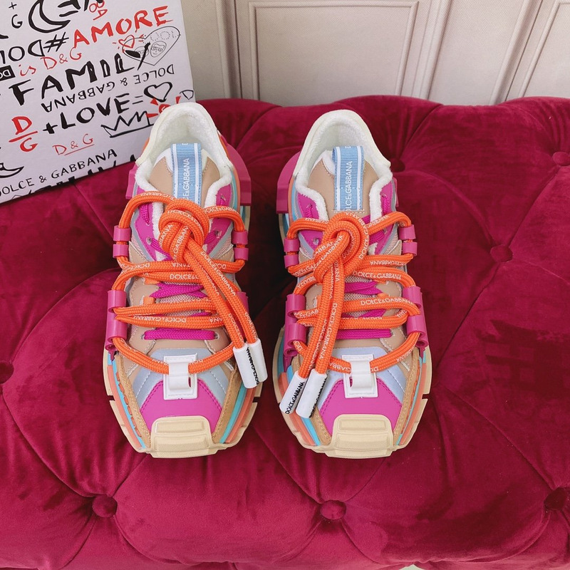 Dolce & Gabbana Chunky Sole Colour-block Fuchsia/multicolour Sneakers