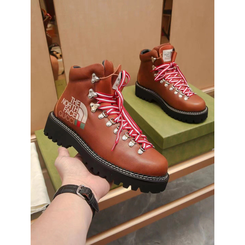 g*u*i x the n0*h F**e leather ankle boots brown