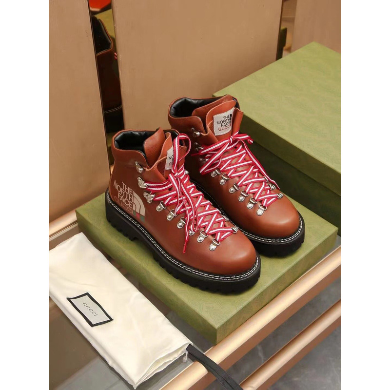 g*u*i x the n0*h F**e leather ankle boots brown