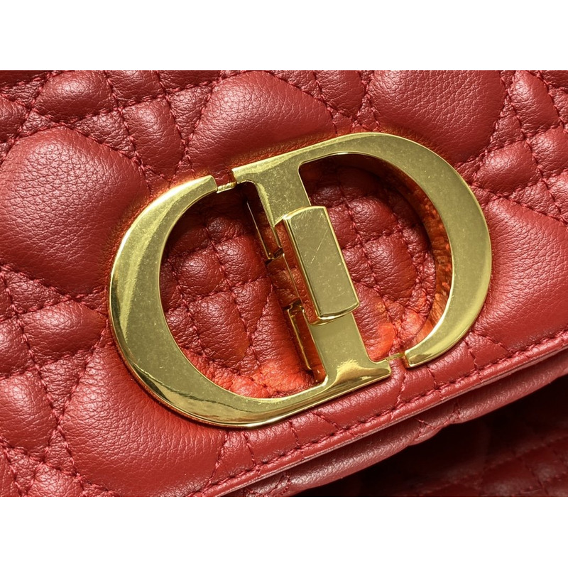 D*or caro bag beige soft calfskin red