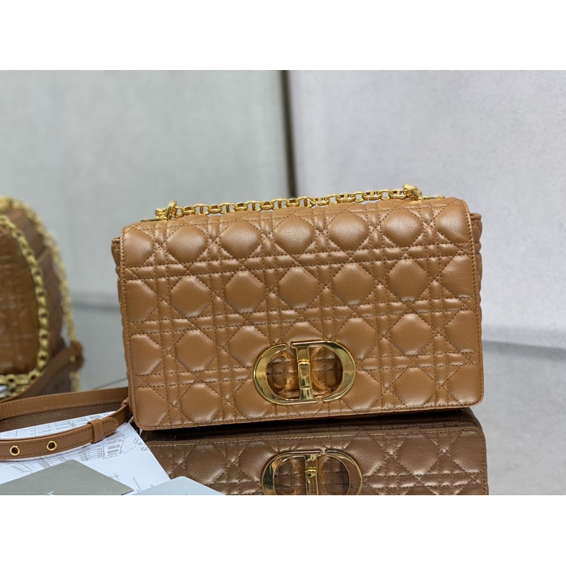 D*or caro bag beige soft calfskin brown