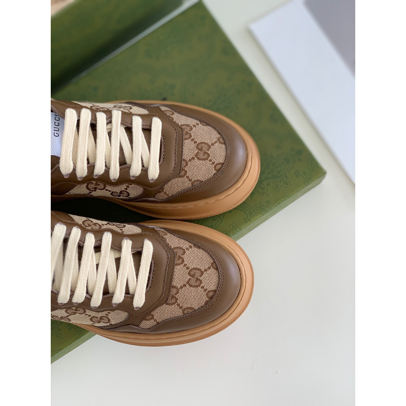 G*u*i leather-trimmed sneakers
