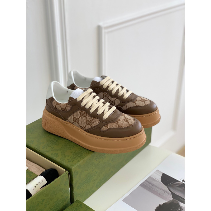 G*u*i leather-trimmed sneakers