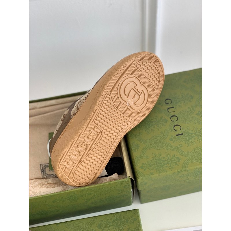 G*u*i leather-trimmed sneakers