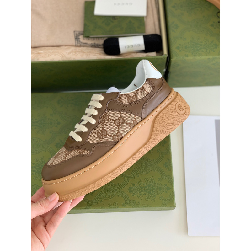G*u*i leather-trimmed sneakers