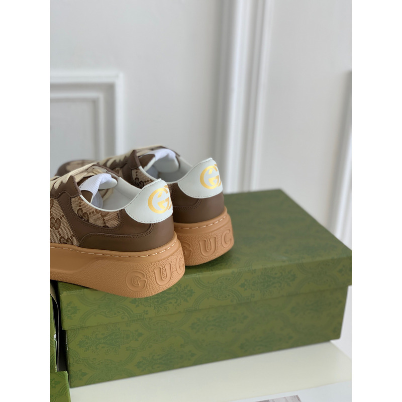 G*u*i leather-trimmed sneakers