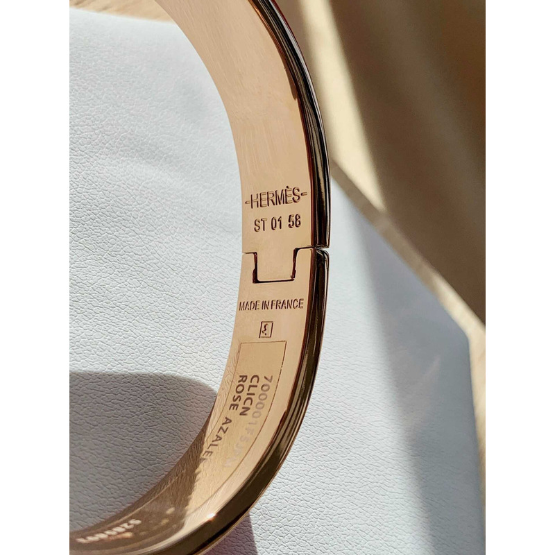 H**mes green enamel gold h buckle bracelet