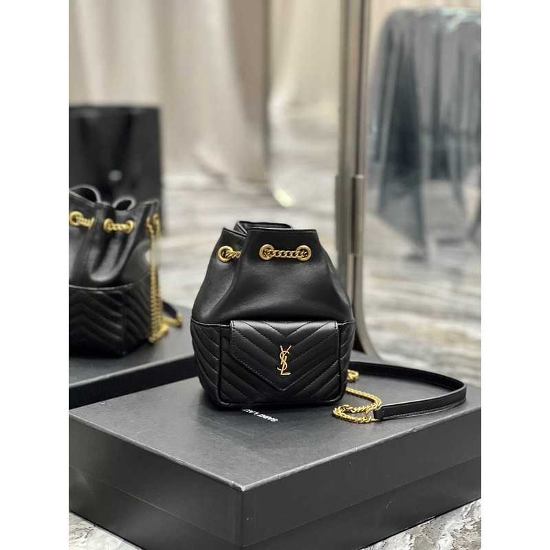 Saint Laurent JOE MINI BUCKET BAG IN QUILTED LAMBSKIN