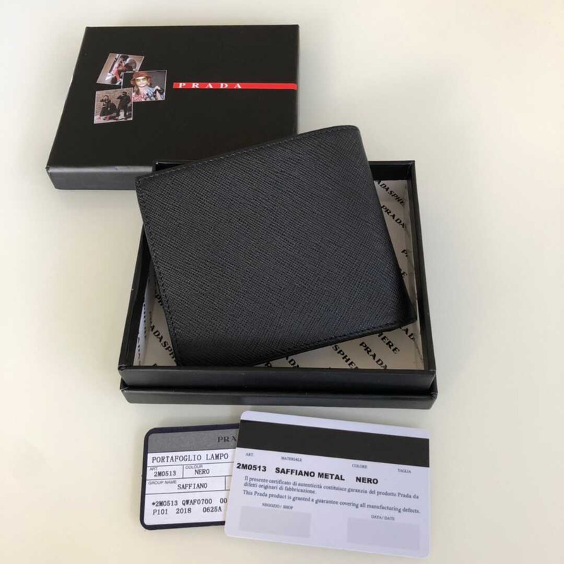 Pra*a saffiano leather wallet
