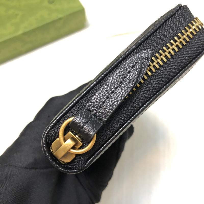 G*u*i diana continental zip around leather wallet black