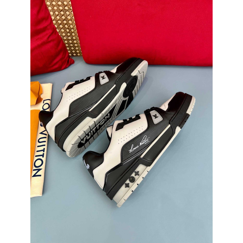 l**is V*t*n trainer sneakers black and white